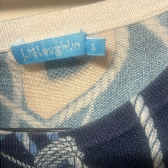 J. McLaughlin cotton blend Nautical Rope Print Long Sleeve knit top - Picture 4 of 4